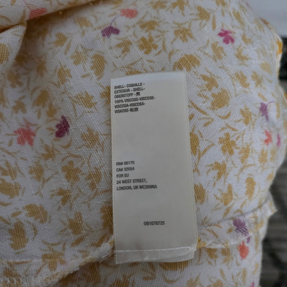 Free People Yellow Ditsy Floral Short Sleeve Full Bloom Midi Dress Women's Large - Picture 11 of 12